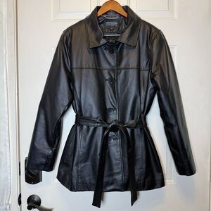 Fairweather Genuine Leather Jacket YTK  VTG Black Women’s Sz Large Zip-Out Liner